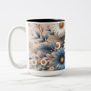 Floral Mug Vintage Botanical Coffee Mug   Aestheti