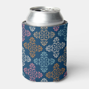 Floral Multi colour Background Can Cooler
