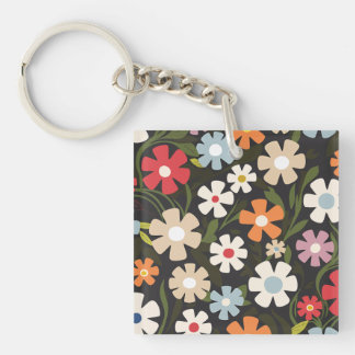 Floral Multicolor Jouer sur Arrière - plan noir