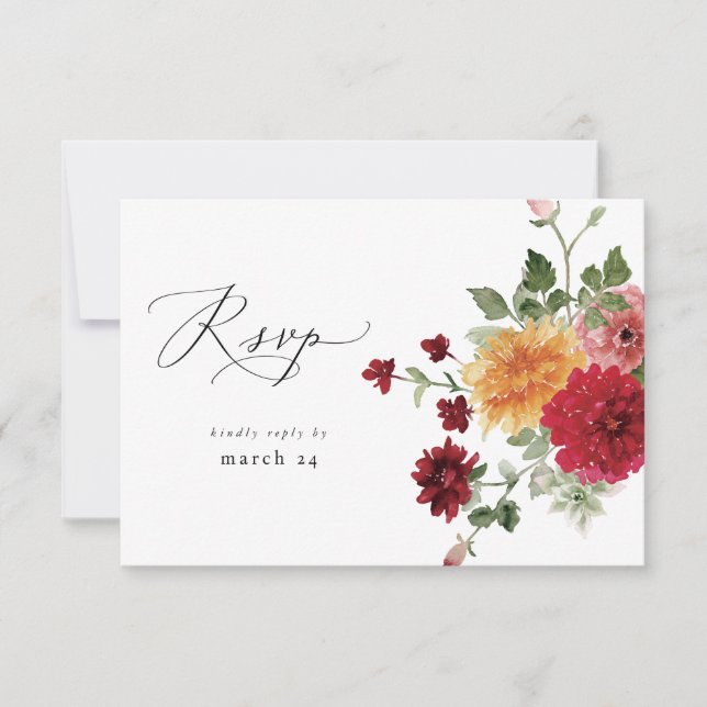 Floral multicolore d'été w Repas RSVP (Devant)
