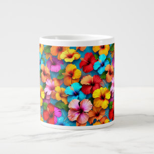 Floral Multicolored Flowers Pattern-36355 Large Coffee Mug