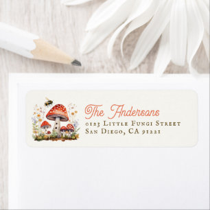 Floral Mushroom Bee Return Address