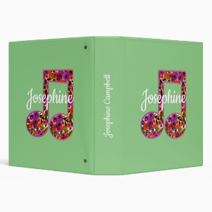 Floral Musical Note Personalized Sheet Music Binder