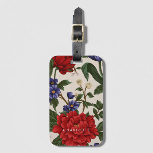 Floral Name Luggage Tag
