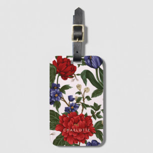 Floral Name Luggage Tag