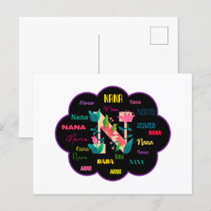 Floral Name Nana Postcard