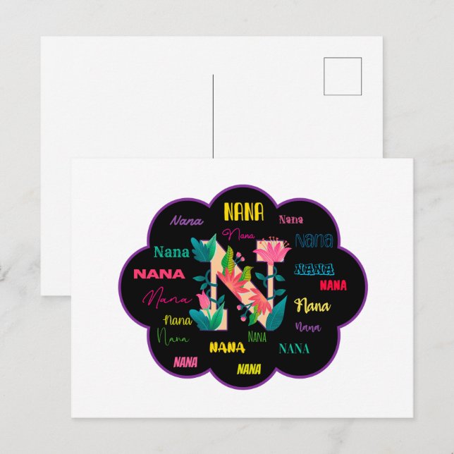 Floral Name Nana Postcard (Front/Back)