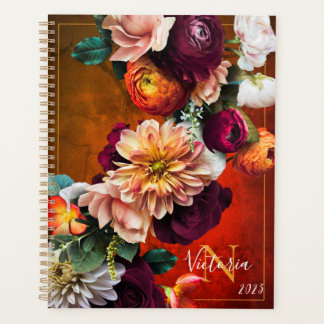 Floral Name Rustic Texture Planner