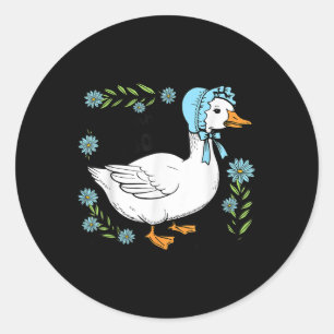 Floral Nanny Goose Cute Silly Goose Mothers Day Wo Classic Round Sticker