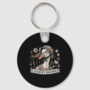 Floral Nanny Goose Funny Nana Goose Floral Mothers Keychain