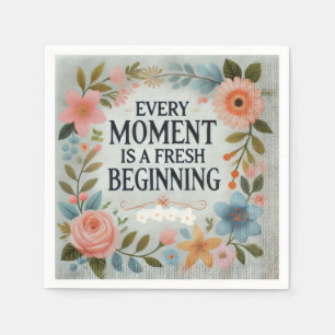 Floral Napkin Design with Quote