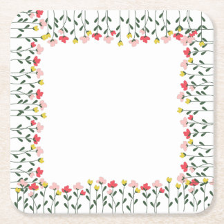 Floral Napkins Square Paper Coaster
