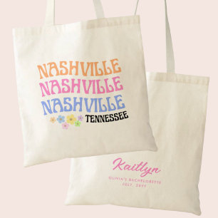 Floral Nashville Bachelorette Personalized Tote Bag