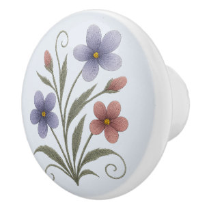 Floral-nature-elegant Ceramic Handle Knob