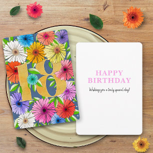 Floral Navy Blue Personalized 18th Birthday Card