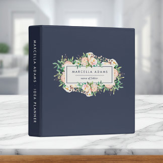 Floral & Navy Office Binder