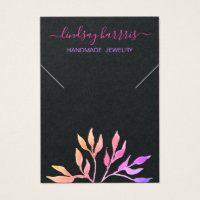 Floral Necklace Black Jewelry Display Card.