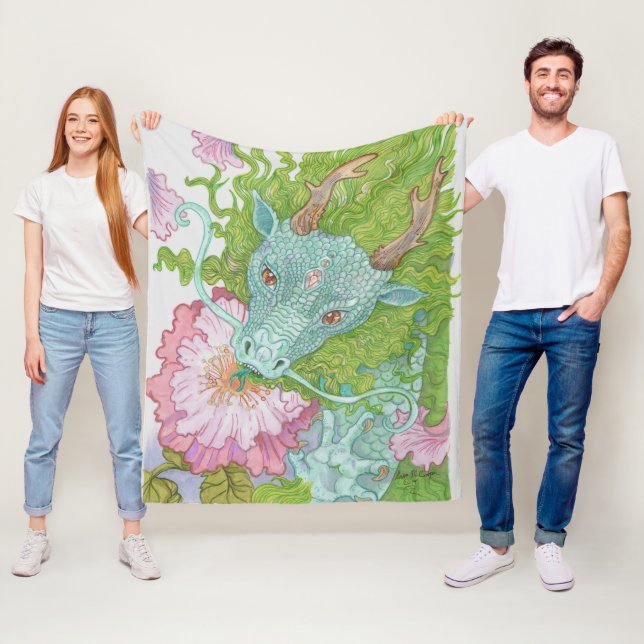 Floral Nectar Dragon Fleece Blanket (In Situ)