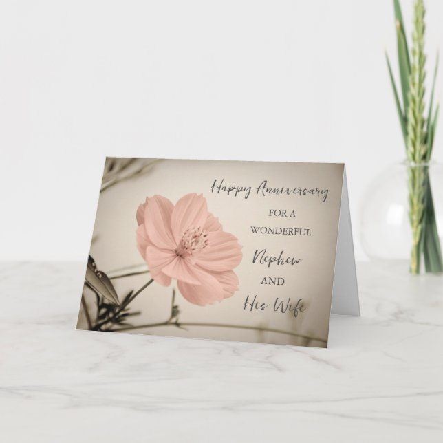 Floral Nephew and His Wife Anniversary Card (Front)