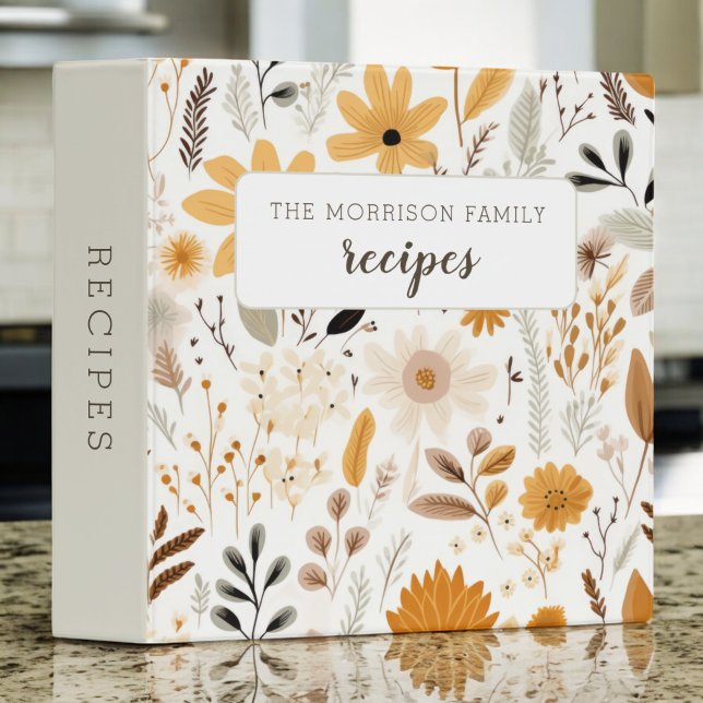 Floral Neutral Boho Family Recipe Binder (Creator Uploaded)
