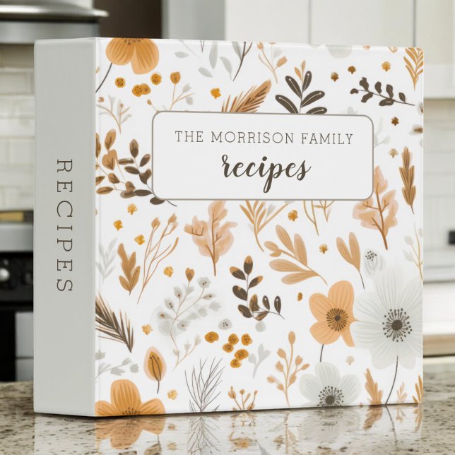 Floral Neutral Boho Family Recipe Binder (Creator Uploaded)