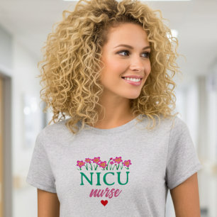 Floral NICU Nurse T-Shirt
