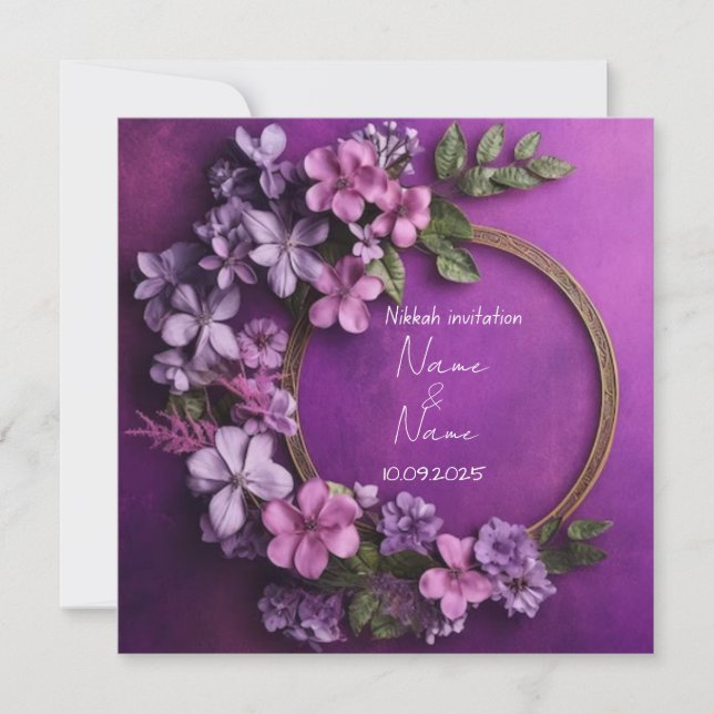 Floral Nikkah invitation  (Front)
