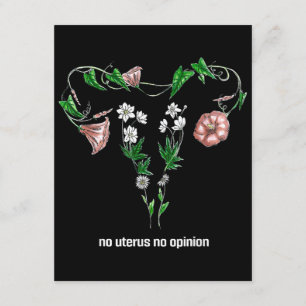 Floral No Uterus No Opinion Women's Rights Enclosure Card