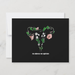 Floral No Uterus No Opinion Women's Rights RSVP Card