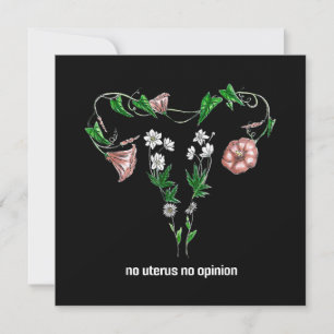 Floral No Uterus No Opinion Women's Rights Thank You Card