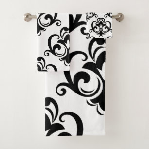 Floral noir et blanc Arabesque 
