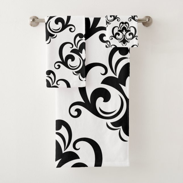 Floral noir et blanc Arabesque  (En situation)