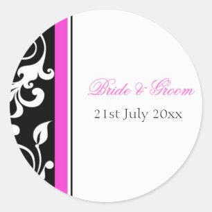Floral Noir Et Blanc Avec Étiquette Favori Rose Ch