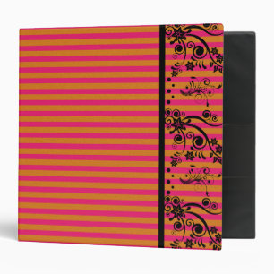Floral noir sur rose - Classeur