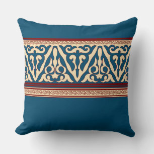 Floral nomadic Central Asian  Throw Pillow