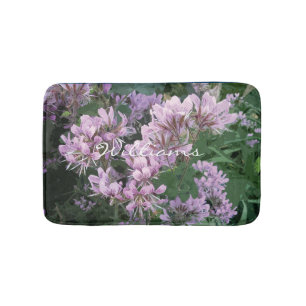 Floral non slip bath mat with pink flowers