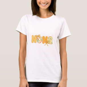 Floral Nona Coquette Bow Thanksgiving Day Fall Aut T-Shirt