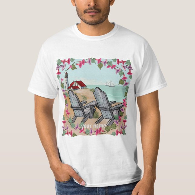 Floral Noon lighthouse  t-shirt (Front)