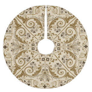 Floral nostalgia: classic vintage background. brushed polyester tree skirt