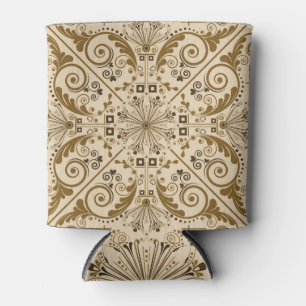 Floral nostalgia: classic vintage background. can cooler