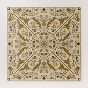 Floral nostalgia: classic vintage background. jigsaw puzzle