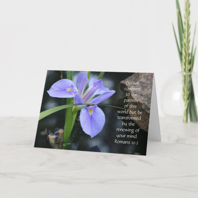 Floral Note w/ Scripture Verse from Romans (blank) Card (Front)