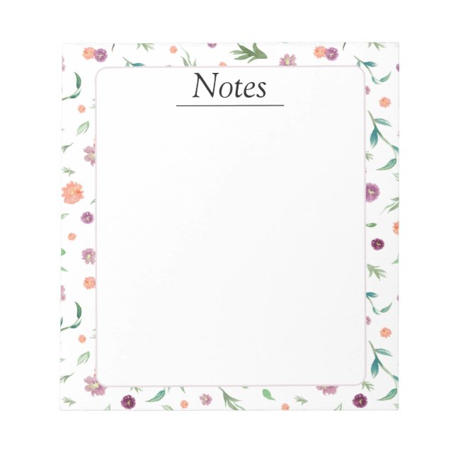 Floral Notepad – Lovely Birthday Gift for Mom (Front)
