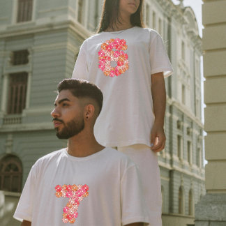 Floral Number 6 of 6 7 Duo Matching Valentine  T-Shirt