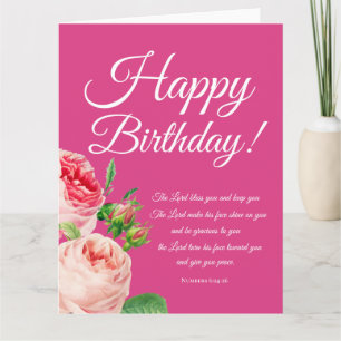 Floral Numbers 6:24-26 Birthday  Card