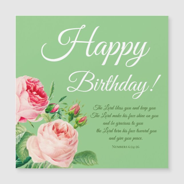 Floral Numbers 6:24-26 Birthday Magnet (Front)