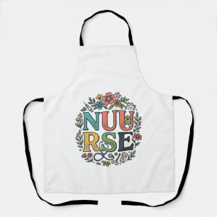 Floral Nurse Shirt Design Vintage Medical Art_1 Apron