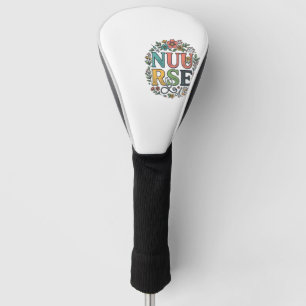 Floral Nurse Shirt Design Vintage Medical Art_1 Golf Head Cover