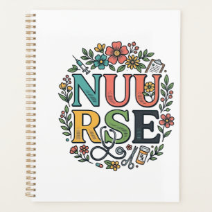 Floral Nurse Shirt Design Vintage Medical Art_1 Planner