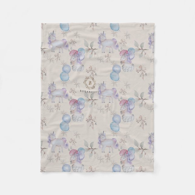 Floral Nursery print baby blanket (Front)